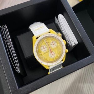 Mission to The Sun Bioceramic MoonSwatch, Authentic, New, Omega, SpeedMaster